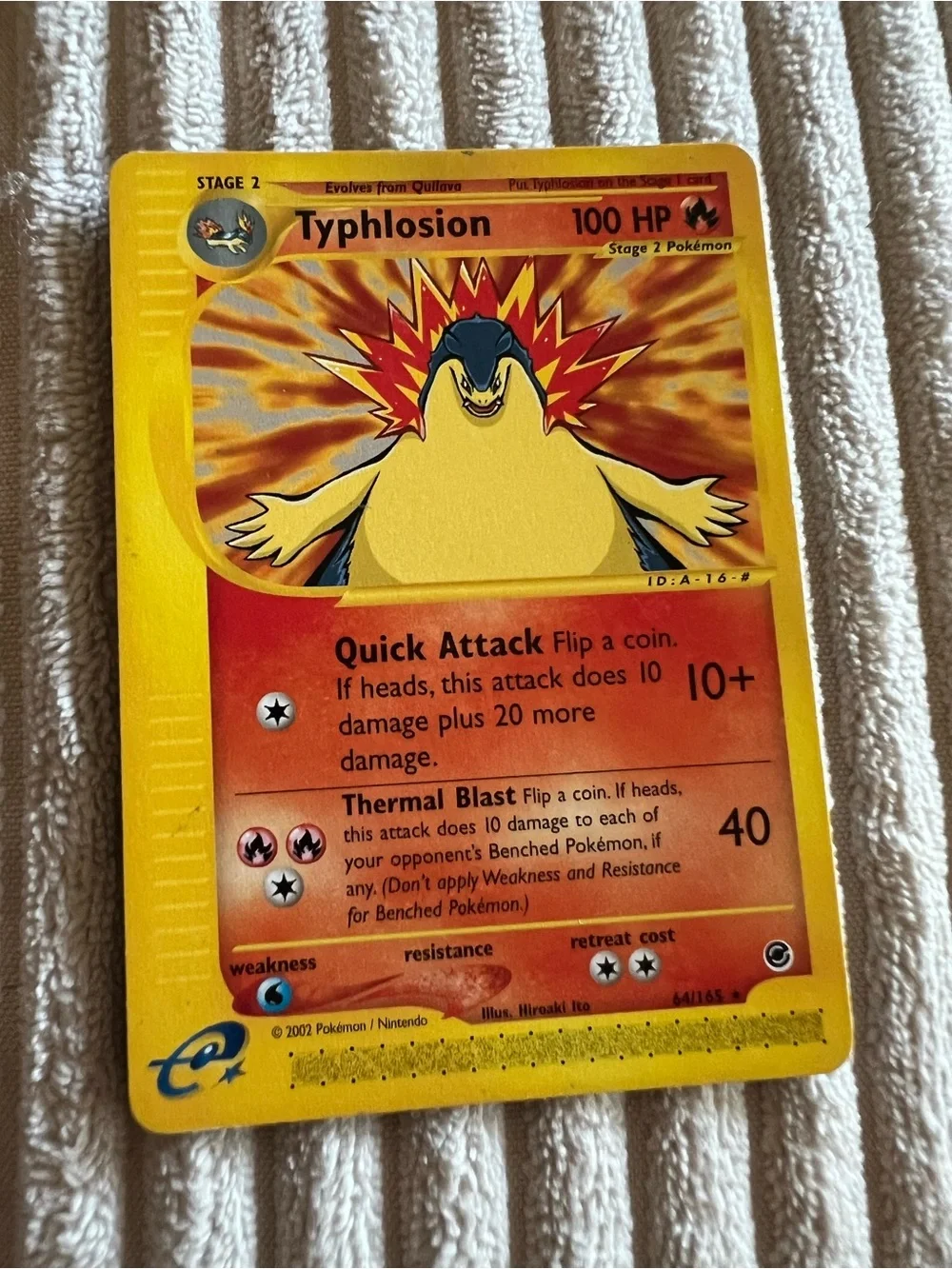 2002 RARE Typhlosion Ex Non Holo 64/165 Pokémon Card